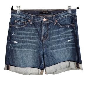 J Brand Blue Distressed Denim Jean Shorts Size 27